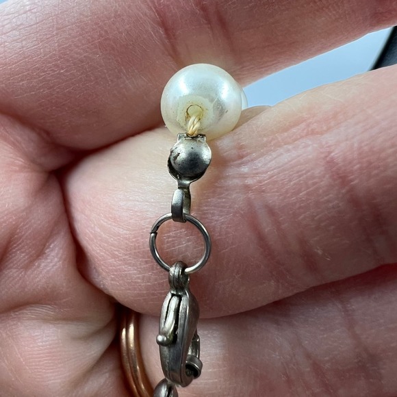 Vintage String Pearls & Beads MidCentury MCM Jewelry Necklace Clasp Closure - Picture 3 of 7